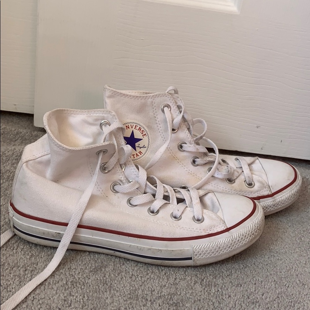 All white converse sneakers